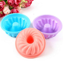 SYGA Set of 6 Spiral Shape Silicone Muffin Cups Handmade Soap Molds Biscuit Chocolate Ice Mould(Random Color)