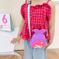 SYGA Children's Bag Minnie Mermaid Cartoon School Backpack Coin Purse Wallet Handbags for Toddlers Kids (Lake Blue)