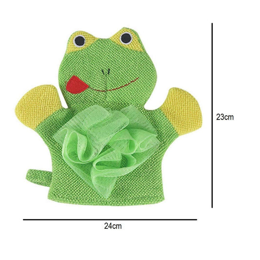 SYGA Teddy Face Cartoon Bathing Gloves Children Cartoon Bath Towel Baby Bath Gloves(Blue)