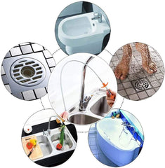 SYGA Drain Sink Snake Clog Cleaning Accessories, Spring Pipe Cleaner Hooks, Multifunctional Stick Cleaning Claw, Sewer Dredging Hair Purifier Extraction Tool for Kitchen, Bathtub, Shower and Sink-90cm