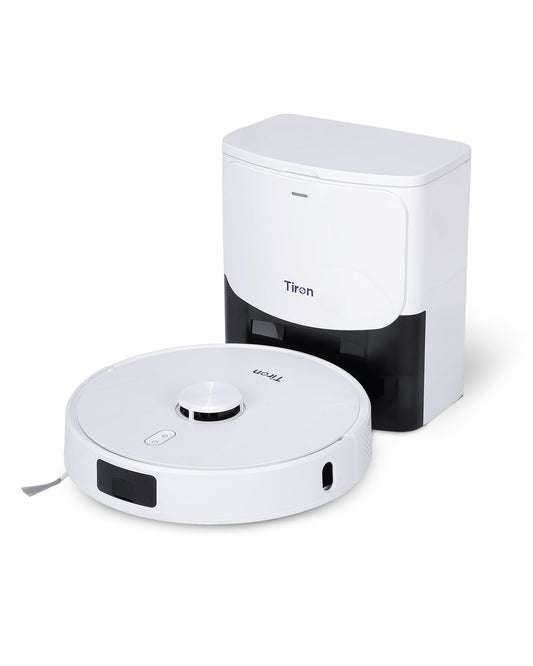 TIRON TRV 30S Robot Vacuum Cleaner, Advanced Self-Empty Station, 10000 Pa Suction, 5200 mAh, Advanced Spin Mop & LIDAR Navigation, Edge Cleaning, Obstacle Climbing, Designed for Indian Homes
