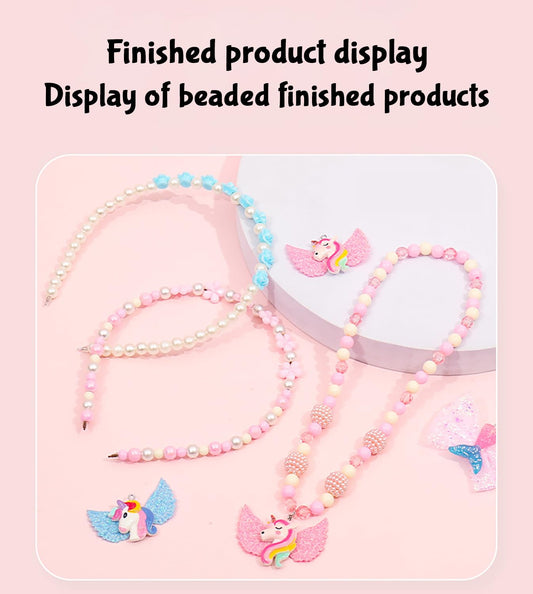 SYGA Beads for Kids Crafts Children's Jewelry Making Kit DIY Bracelets Necklace Hairband and Rings Craft Kits Birthday for 4, 5, 6, 7-Year-Old Little Girls-Multicolor (DIYBeadsSet-23)