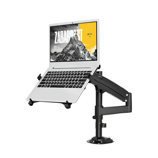SYGA Adjustable Laptop Monitor Stand, Desk Mount with Full Motion Gas Spring Arm, Black