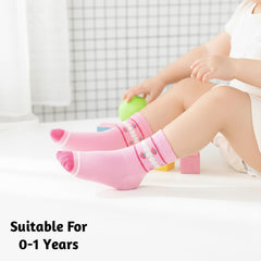MOMISY 5 Pairs Baby Kids Girl Boys Tube Socks Toddlers Comfortable Ankel Length gifts (Multi Strawberry, 1 to 3 year)