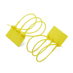 SYGA 50pcs Security Seal with Insert Adjustable Self-Locking Pull Tight Cable Ties Tags Disposable Wire Padlock for Cargo Container Seal Lock_Yellow
