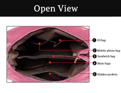 SYGA Women's Large Capacity Casual Crossbody Bag, One Shoulder Strap, Pu Leather Handbags(Pink)