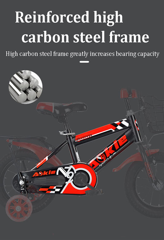 SYGA Bicycles for Kids 3-6 Years Children's Basket Bicycle Magnesium Alloy (AKL-Premium-RED, 14 INCH)