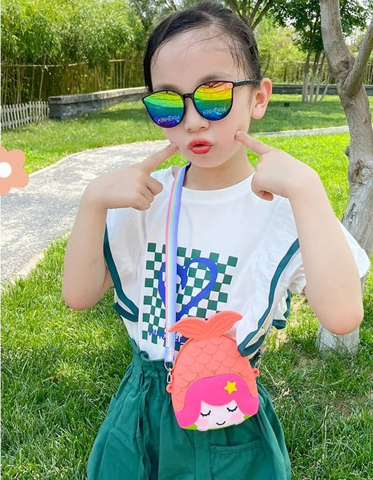 SYGA Children's Bag Minnie Mermaid Cartoon School Backpack Coin Purse Wallet Handbags for Toddlers Kids (Lake Blue)