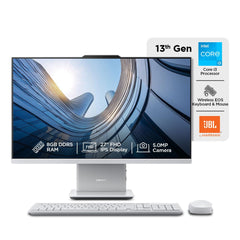 Lenovo IdeaCentre AIO Intel i3-1315U 27" FHD 3-Side Edgeless All-in-One Desktop (8GB/1TB SSD/Win11/Office 21/3Wx2 Woofer/Alexa/5.0MP + IR Camera/Wireless Keyboard & Mouse), F0HM0066IN