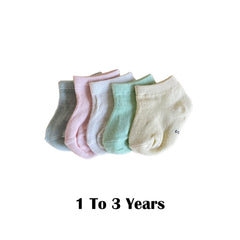 MOMISY 5 Pairs Baby Girl Boys Tube Socks Toddlers Infant Solid Color Ankle Socks Stretch Baby Socks-4Dots-1 to 3 Years