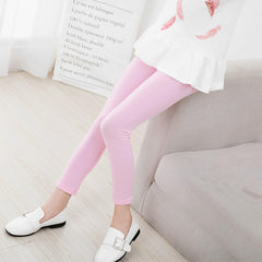 SYGA Girls Leggings, Soft & Stretchable Cotton Infant Toddler Leggings, Suitable for All Seasons, Size 11-12 Years(Pink)