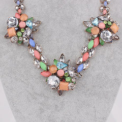 SYGA Large Alloy Crystal gem Necklace