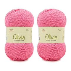 Ganga Acrowools Acrylic Olivia,Double Knit Yarn. Hand Knitting&Crochet Yarn. Oekotex Class 1 Certified. Pack of 2 Balls-100Gms Each. Shade No-Olv012, Maroon
