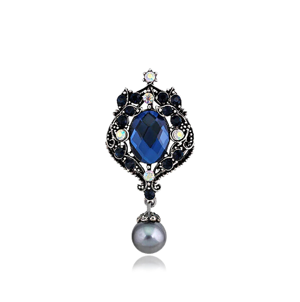 SYGA Brooch Pin Fashion Crystal Blue Rhinestone Jewellery Pin Vintage Clothing Accessories Decoration Versatile design Brooches For Women- S67