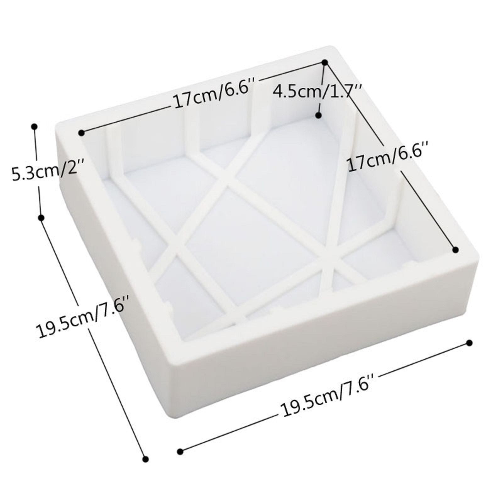 SYGA Silicon Geometric Twill Square Shape Mousse Cake Mold French Dessert Baking Cake Mould White