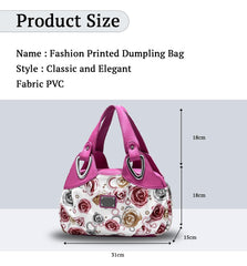 SYGA Women's Printed PU Leather Hobo Bag, Multiple Colors and Patterns, Crossbody Shoulder(ROSE RED ROSE)