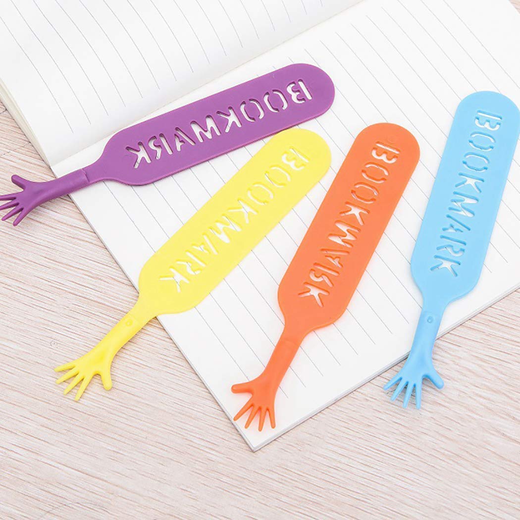 SYGA 4PCS Creative Bookmarks Hand Shaped Design Novelty Book Markers Bookmark Pad