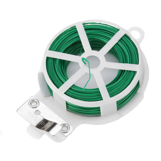 SYGA Portable 99Ft/30M Roll Wire Twist Ties Green Garden Cable & Gardening Climbers Slicer
