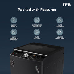 IFB 9 Kg 5 Star with DeepClean® Technology, AI Powered, Fully Automatic Top Load Washing Machine (TL900NB2S, PowerSteam®, Inbuilt Heater, Aqua Energie, Noir Black)