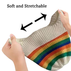 SYGA Baby Winter Cap 1-5 Years Wool Multi-Stripe Warm Knitted Hat with Ear Protection Rainbow hat [Beige]