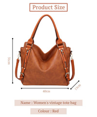 SYGA Women's Tote Bag, Large Capacity, Crossbody or Shoulder Style(Brown)
