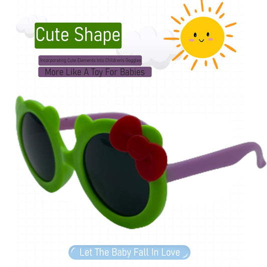 SYGA Children's Goggles Monkey Style Bow Tie Sunglasses Anti-UV Lens Eyewear Kids Sunglasses (Blue Frame Red Legs)