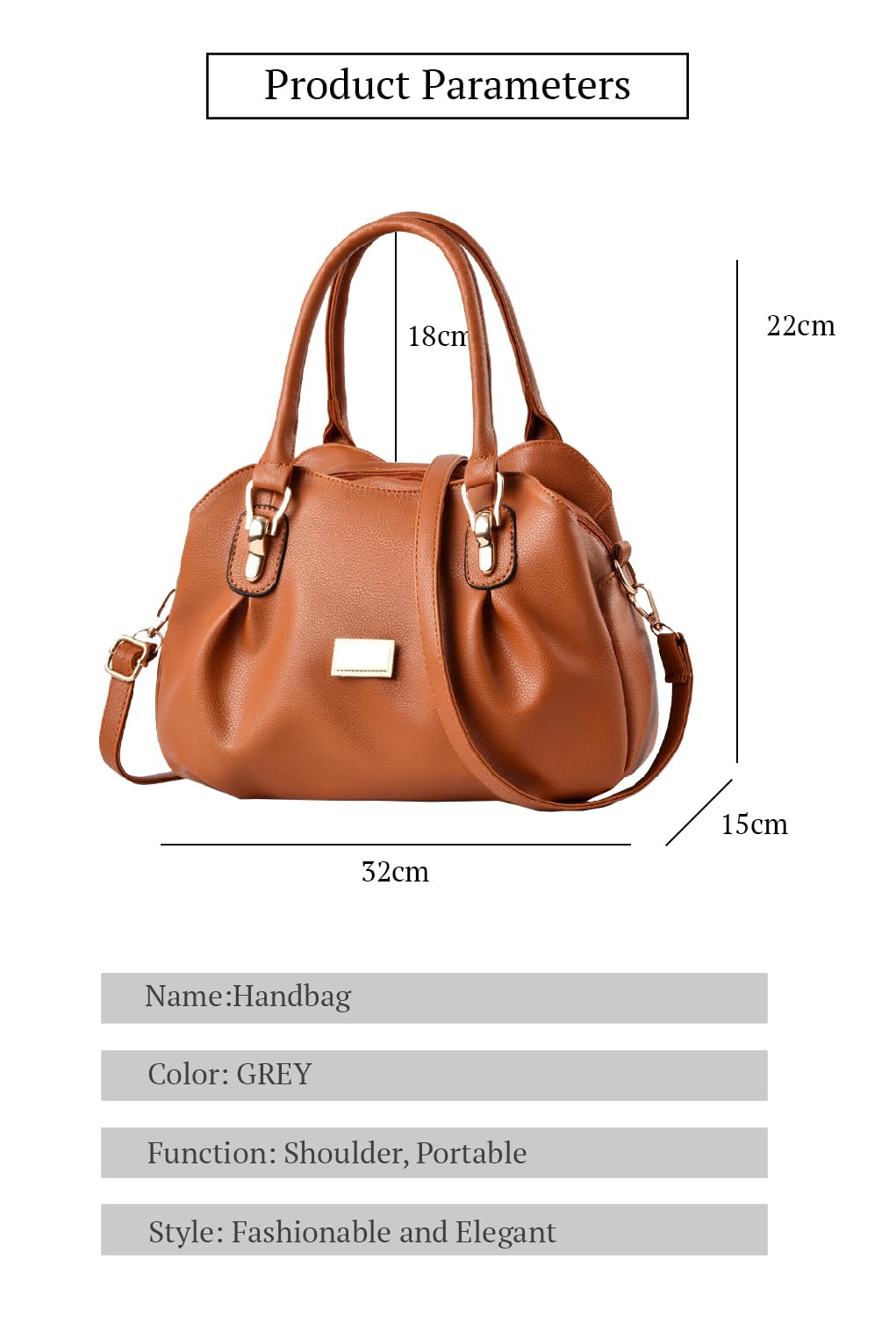 SYGA Women's Bags Soft Leather Middle-Aged And Elderly Women's Bags Single Shoulder Crossbody Bag(Khaki)