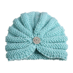 SYGA Baby Turban Winter Cap Handmade Woolen Warm Knit Infant Toddler Unisex Baby Hat 0-3 Years (Black)