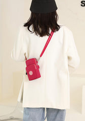 SYGA Cross-Body Mobile Phone Bag Women's Cross-Body Red Fabric Mobile Phone Bag Hanging Neck Sports Arm Bag Vertical Wrist Coin Purse