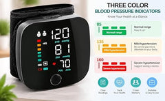 Govee Digital Wrist Blood Pressure Monitor with Heart Rate Display, Automatic BP Checker with Large LCD Screen, Adjustable Wrist Cuff, Memory Function & Rechargeable Design for Home Use