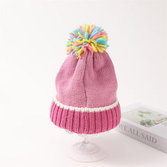 SYGA Children's Unicorn Beanie Cap & Gloves Set Winter Pom Pom Hat Combo for Ages 5-10 Years Warm Knitted Design(Pink)