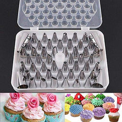 SYGA Cake Decoration Tips Set - 54 Pcs Professional Stainless Steel Piping/Dispenser Nozzle Kit,for Cakes Cupcakes Cookies Pastry