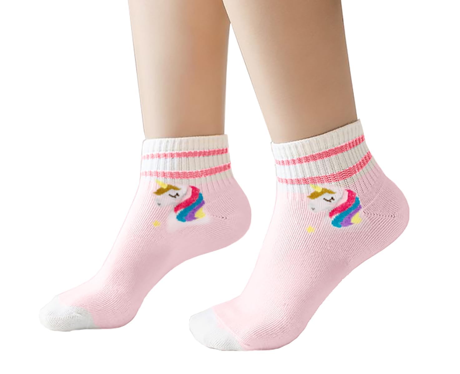 SYGA 5 Pairs Baby Girl & Baby Boy Socks, Toddlers Infant Cotton Stretch Crew Socks with Unicorn Design, Suitable for 0-2 Years baby