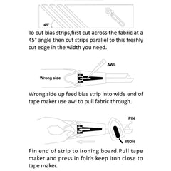 SYGA Fabric Bias Tape Maker Tool 6mm 12mm 18mm 25mm Sewing Quilting/Fabric Sewing Quilting Bias Binding Set