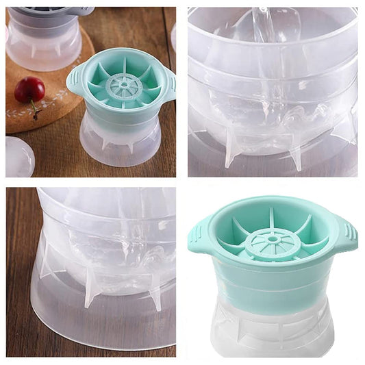 SYGA Round Silicone Sphere Ice Ball Mold Ice Maker Ice Ball Maker Ice Tray Mold Spherical Ice Tray Blue Large