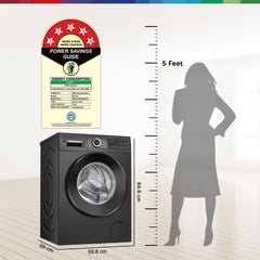 Bosch 9kg 5 Star Anti Stain & AI Active Water Plus Fully Automatic Front Load Washing Machine with Built in Heater (WGA1420TIN, Pretreatment & Steam with Anti Bacteria and 5 Star Inverter, Black Grey)