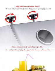 SYGA 3 Rollers Stainless Steel Sugarcane Juice Machine Without Battery (1.5 HP)