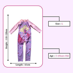SYGA Children's Swimsuit Long Sleeve Yellow Hair Barbie Mermaid-L Size Perfect for Kids Age 5-6 Years Old (Purple)