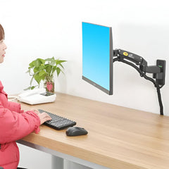 SYGA NB F150 Monitor Wall Mount Bracket, Full Motion Single Arm for 17-35 Inch Screens, 3-12kg Load Capacity, Black