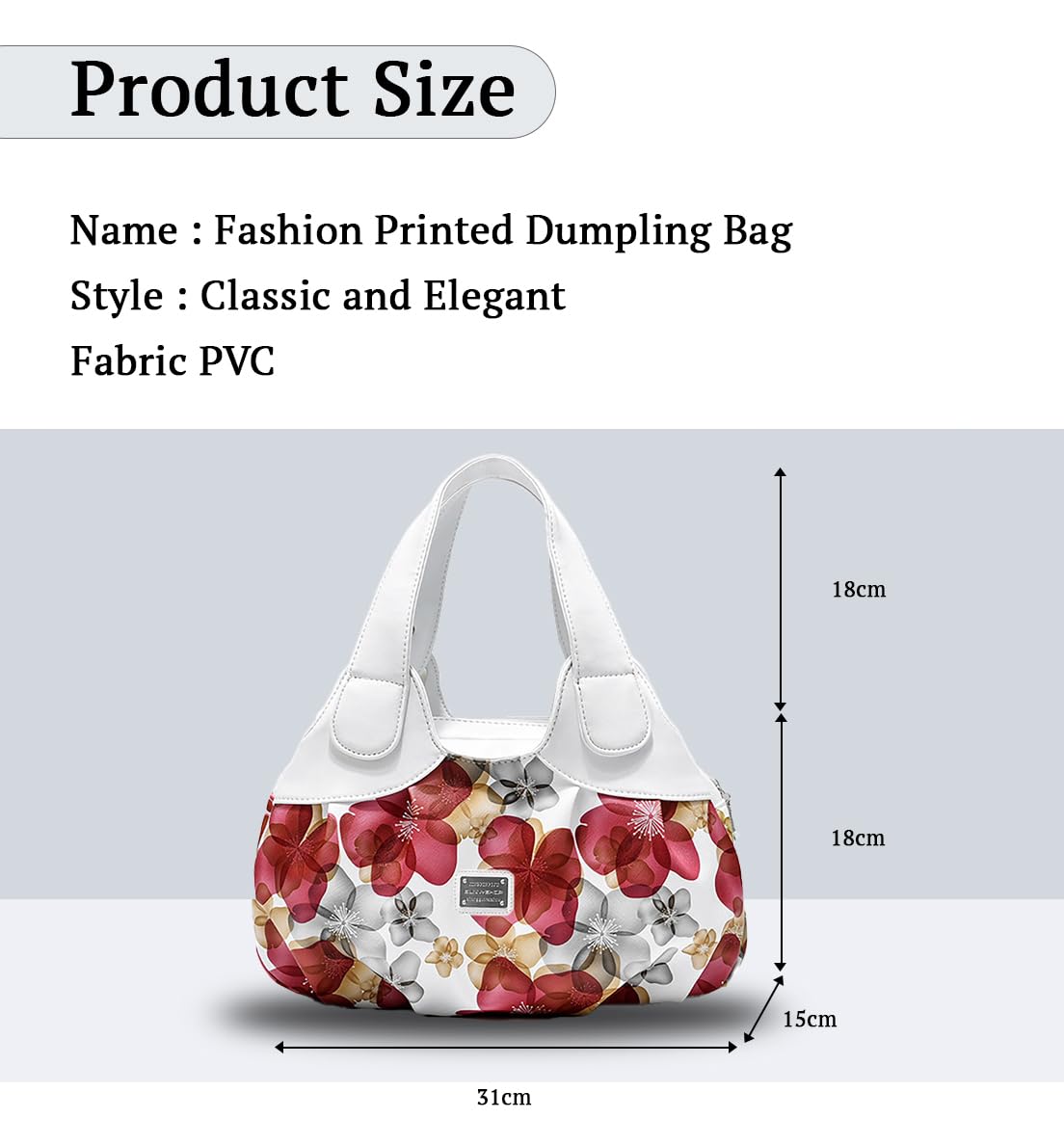 SYGA Women's Printed PU Leather Hobo Bag, Multiple Colors and Patterns, Crossbody Shoulder(WHITE FANTASY RED FLOWER)