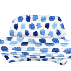 MOMISY Baby Photography Props Blanket Swaddle Wrap with Bowknot Hairband (Blue White)