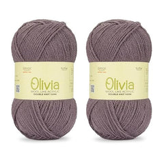 Ganga Acrowools Acrylic Olivia,Double Knit Yarn. Hand Knitting&Crochet Yarn. Oekotex Class 1 Certified. Pack of 2 Balls-100Gms Each. Shade No-Olv012, Maroon