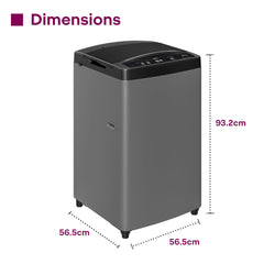 Godrej 7.5 Kg 5 Star Rollercoaster Wash Tech, Fills Tub At ~0 Water Pressure, Strong Wash Waves, Steel Drum Fully Automatic Top Load Washing Machine (WTEON ALP 75 5.0 FDTN GPGR, Graphite Grey)