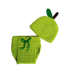 MOMISY Chilli Cap and diaper - Baby Photography & Photoshoot Prop (Green)