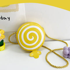 SYGA Children's Lollipop Pattern Sling Bag Coin Bag Backpack PU Leather Kitten Handbag for Toddlers Kids [12 X 4 X 12 CM] (Green)