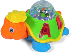 SYGA Musical Bump & Go Happy Turtle with 3D Disco Light Toy for Kids???(Multicolor)