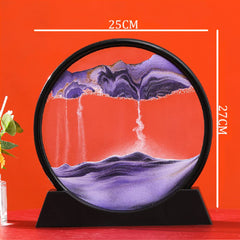 SYGA Quicksand Art Living Room Decoration Creative 3D Hourglass Painting Home Gift (12 Inch, Black)