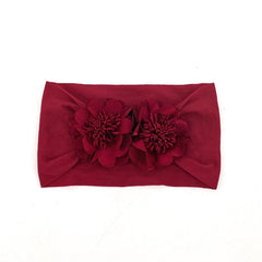 SYGA Pack Of 3 Baby Headbands Nylon Soft Strechable Bow Hairbands for Newborns, Infants, Toddlers and Kids 0-3 Years(BigRed, LightPink,WineRed)