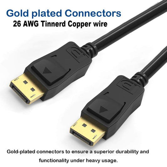 SYGA DisplayPort To DisplayPort Cable 1.2V 1080P/60HZ TV Computer Display Cable DisplayPort HD Video Cable - 1.8m 1080P