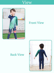 SYGA Children's Swimsuit Long Sleeve Watermelon Dragon-M Size Perfect for Kids Age 3-4 Years Old (Blue)
